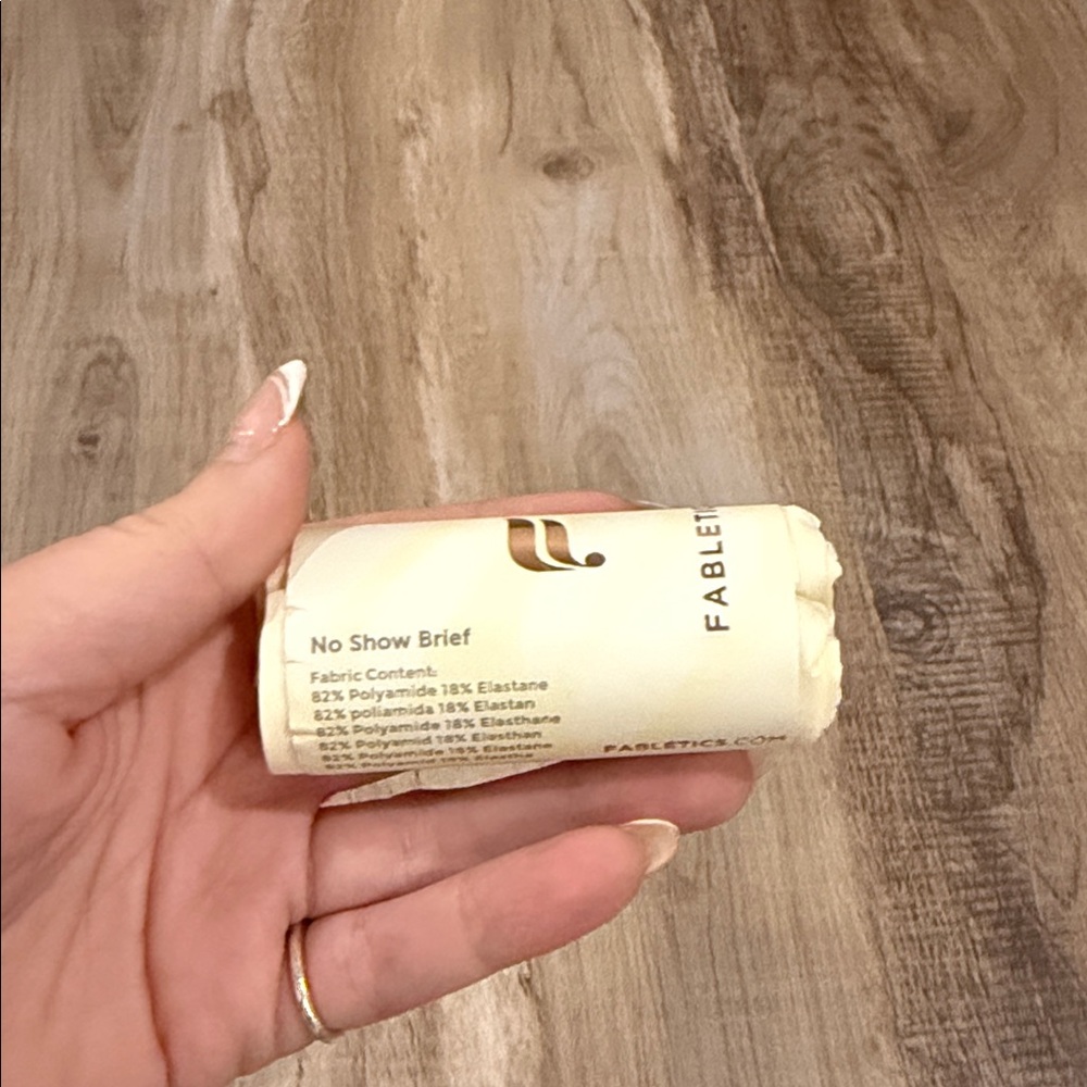 NWT Fabletics No Show Brief - Light Cream size XL